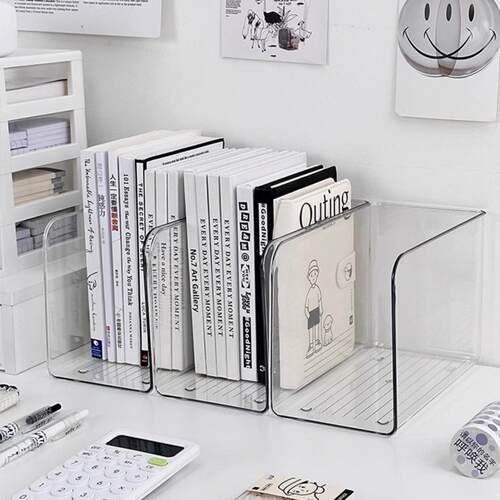 亚克力透明书立架桌面固定收纳盒