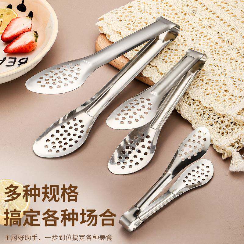 食品夹不锈钢烧烤夹自助餐食物夹厨房防烫面包夹子酒店烤肉牛排夹