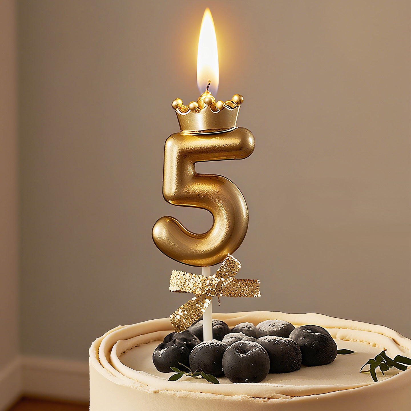 香槟金少女心皇冠数字蜡烛生日装饰插件成人周岁生日派对布置装扮