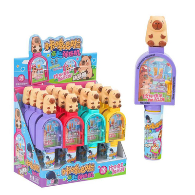 萌趣弹珠机可爱造型按压弹射进球解压玩具跳跳糖果儿童玩具糖批发