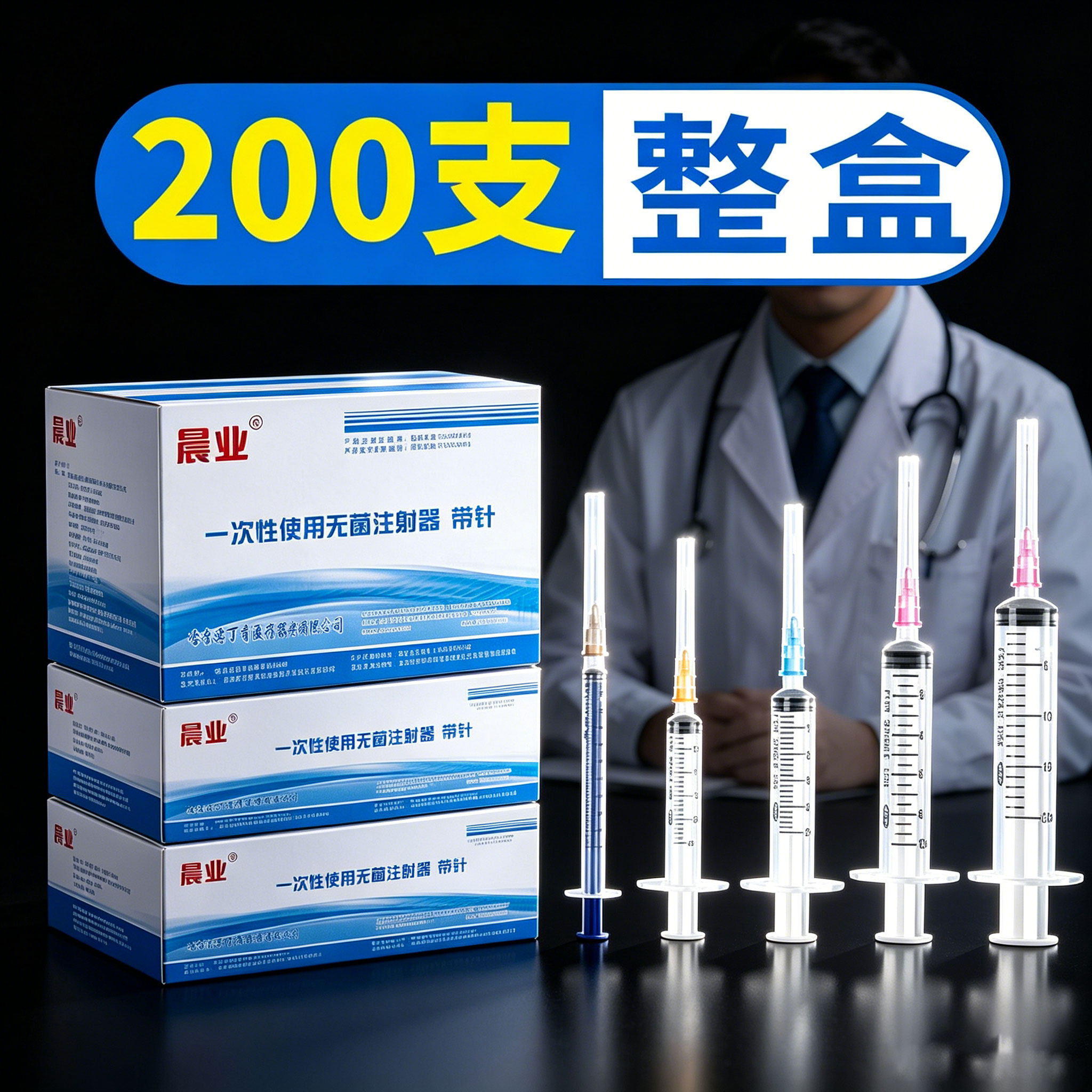 1ml/2.5/5/10/20/50毫升一次性医用无菌注射器带针头针管针筒注器