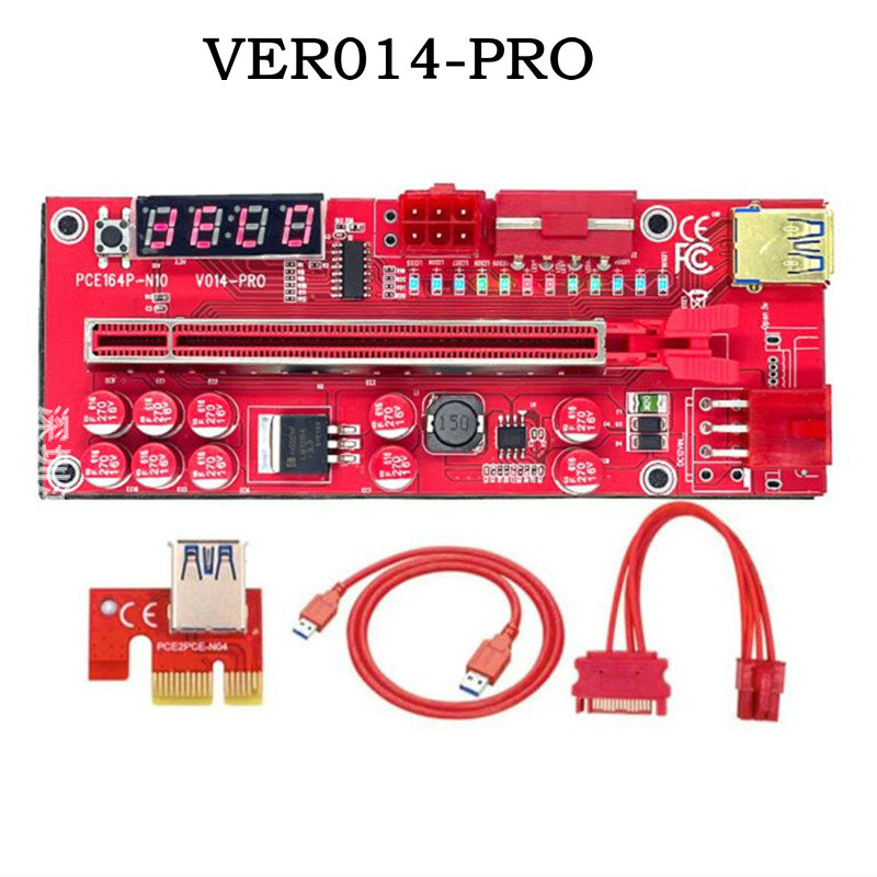 V014 pro PCIE 1x转16x转接线转接卡显卡延长线10电容1X to16X-封面