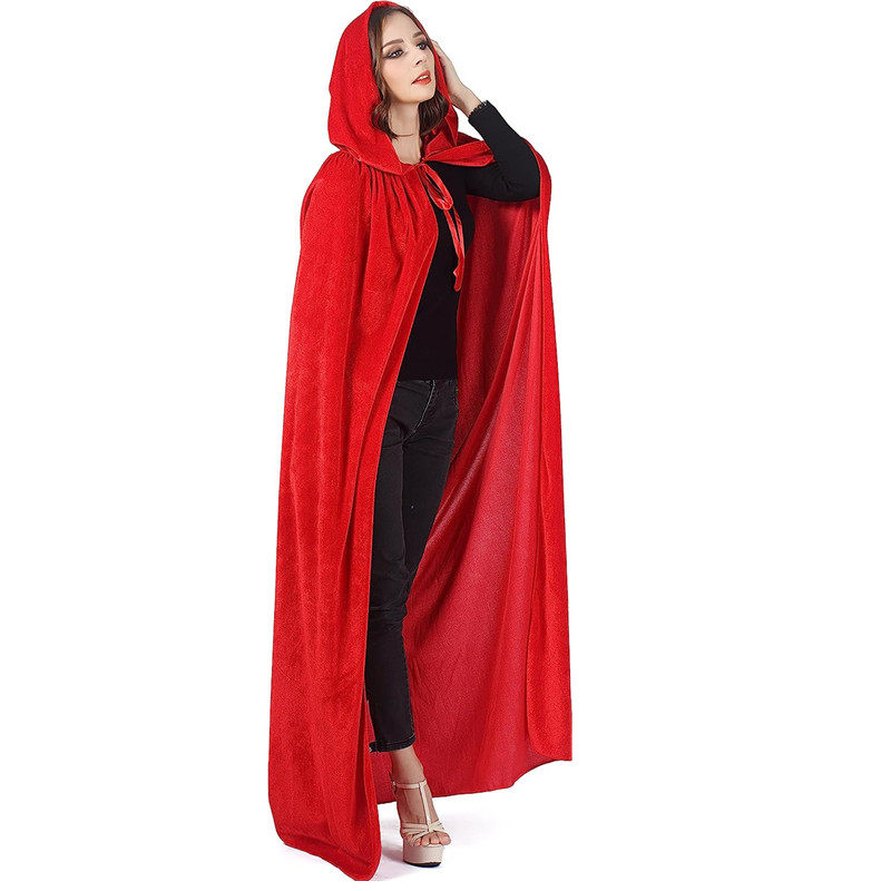 万圣节cos鬼魂鬼新娘丝绒薄连帽斗篷32色选舞台演出男女通用披肩