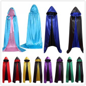 欧美新款 双面披风万圣节斗篷披肩角色扮演女士吸血鬼兜帽双色披风