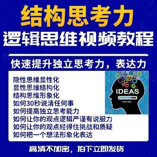 逻辑思维能力结构化思考力课程表达清晰思维逻辑说服力视频教程