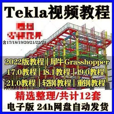 Tekla钢结构重钢轻钢深化设计入门到精通培训课程视频教程