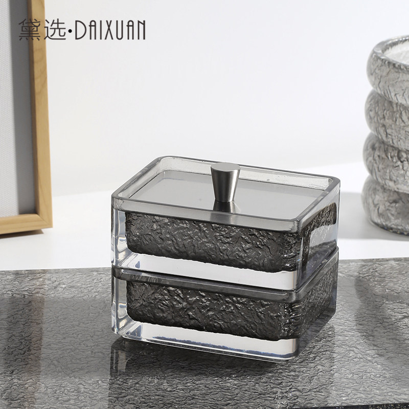 桌面牙线盒轻奢牙签盒双层高档卸妆棉收纳盒带盖家用高颜值棉签盒,收纳整理,牙签盒,淘宝优惠券,粉丝福利购,淘宝优惠卷