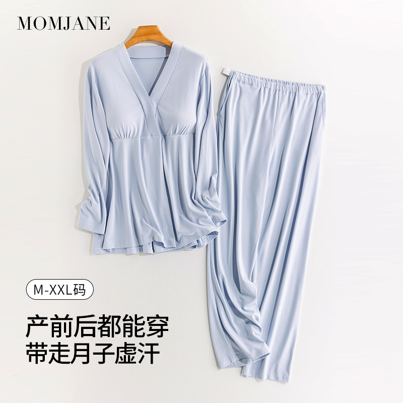月子服套装孕妇睡衣家居服春夏季薄款产后睡衣哺乳衣喂奶怀孕期女