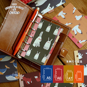 书签 隔板 索引片 6孔分隔页A5A6内页分类 本字时多活页周边 复古小动物 手帐DIY工具 标准6孔活页本索引页