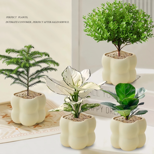 北欧奶油风桌面盆栽办公室绿植