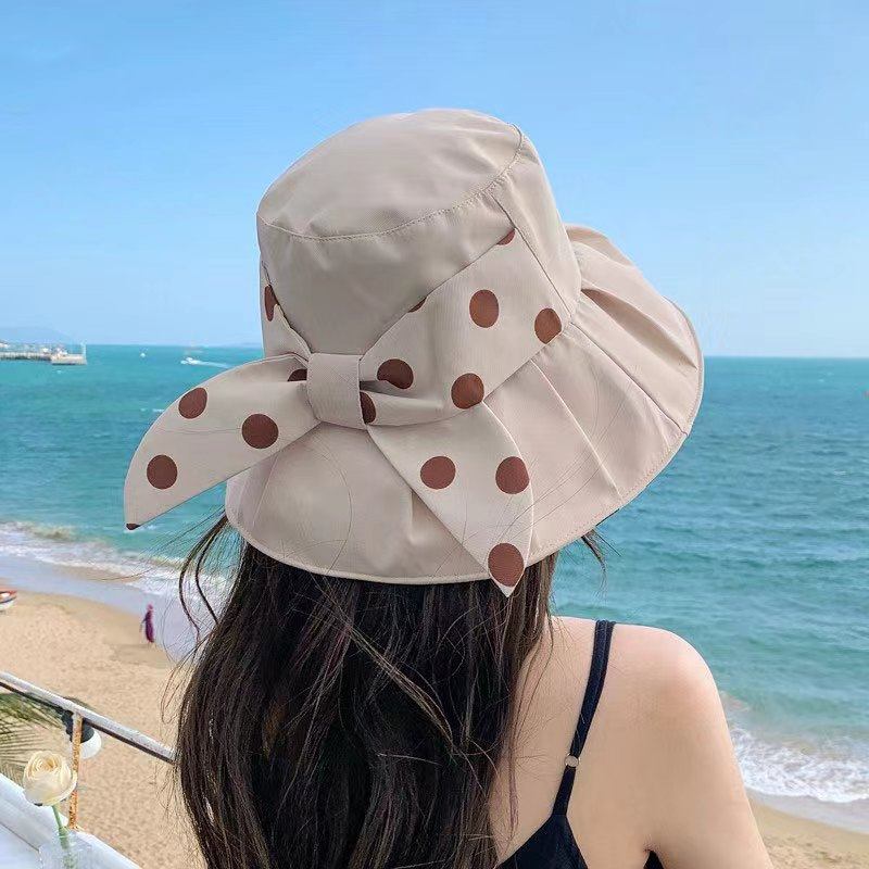 渔夫帽新款防晒帽子女夏天大檐遮脸遮阳盆帽开车出游可折叠太阳帽