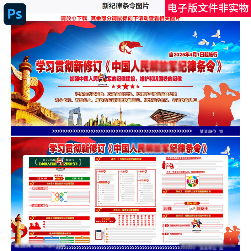 新纪律条令2025纪律条令新一代共同条令新修订新条令学习背景素材