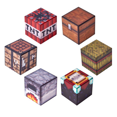 适用于乐高我的世界磁力方块工作台TNT熔炉箱子干草堆附魔台玩具