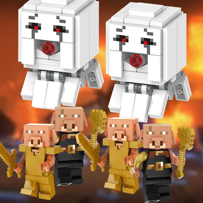 我的世界积木人仔MC周边猪灵史蒂夫村民狗小人拼装玩具适用于乐高