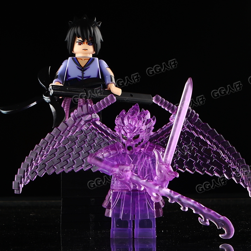 乐玩具高火影忍者小人仔积木须佐能乎宇智波佐助万花筒写轮眼手办