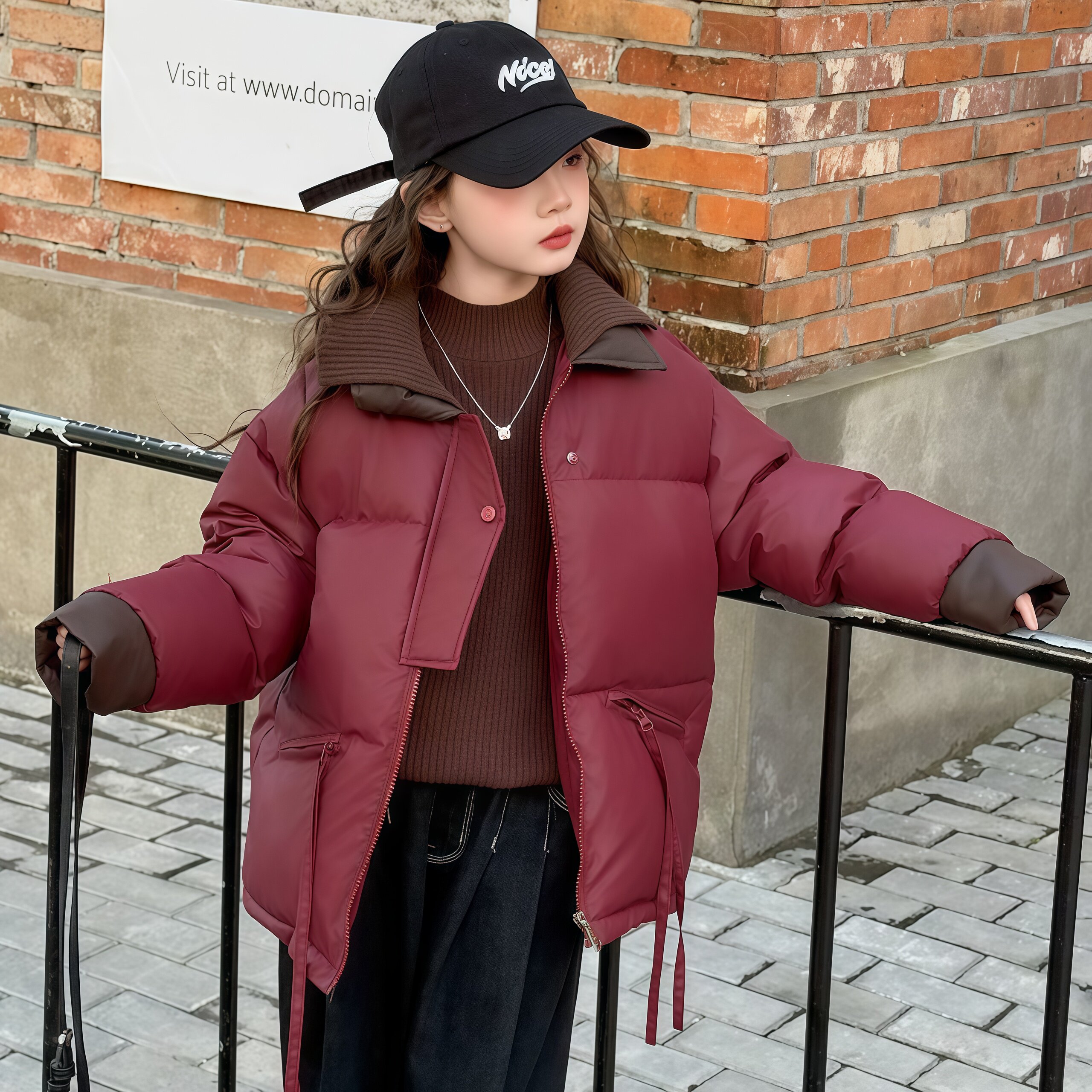 女童冬装羽绒棉服2025新款儿童短款面包服棉衣加厚女孩洋气棉袄潮