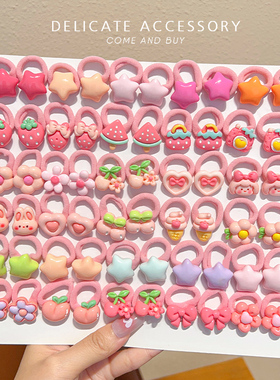 女童发绳可爱超萌编发发圈多巴胺头绳宝宝高马尾皮筋儿童头饰发饰