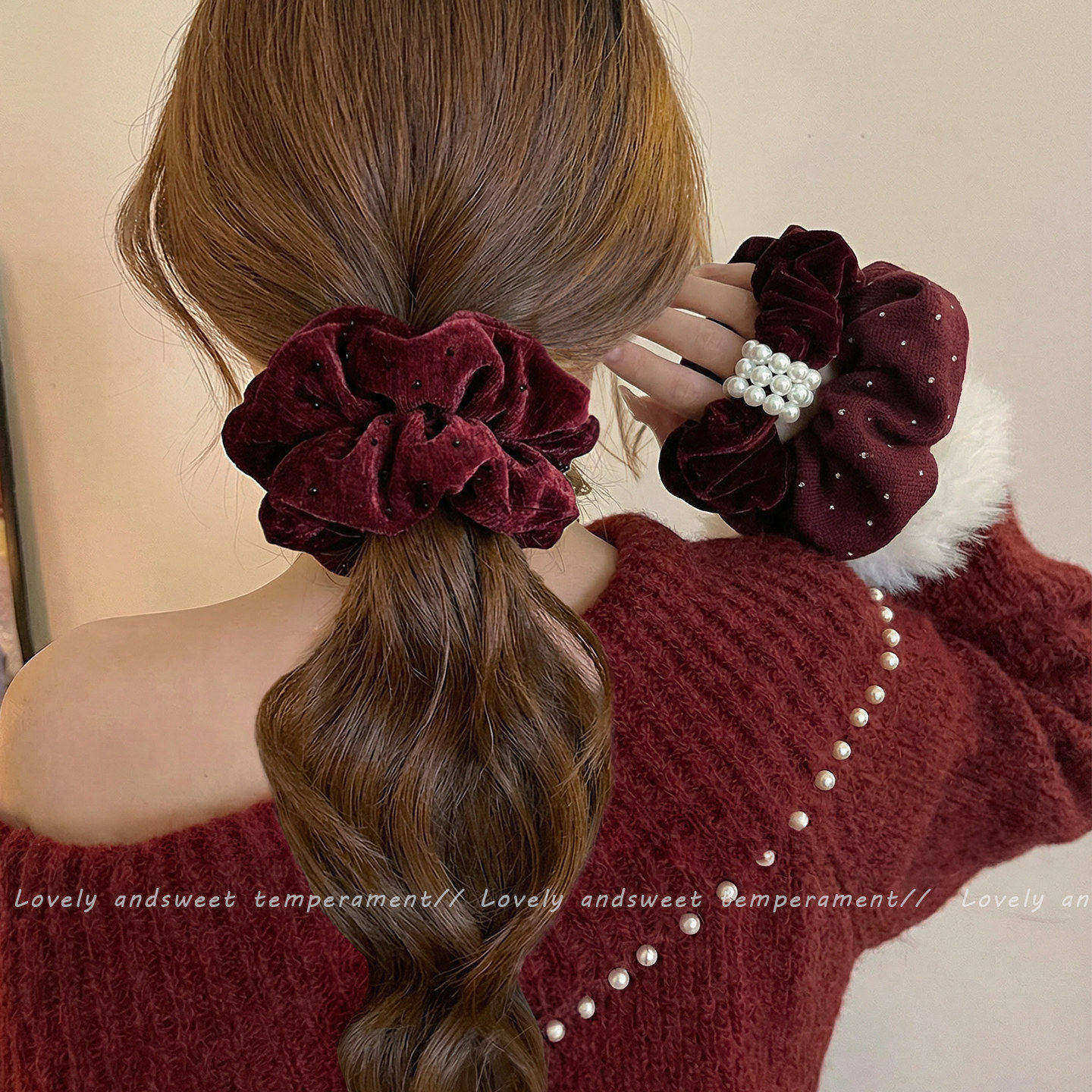 新年红色大肠发圈高级感2026新款低马尾发绳高弹耐用丝绒头绳发饰,童装/婴儿装/亲子装,发饰,淘宝优惠券,粉丝福利购,淘宝优惠卷