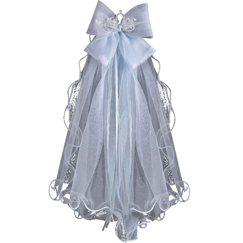 儿童头纱蝴蝶结公主裙头发卡头饰小女孩生日皇冠女童冰雪发夹发饰