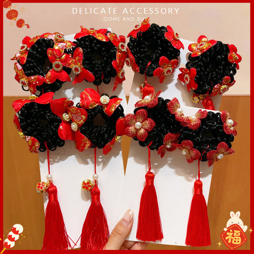 儿童中国风假发头花发圈