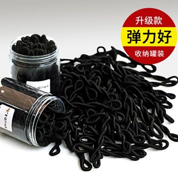 橡皮筋弹性好女童黑色头绳发饰