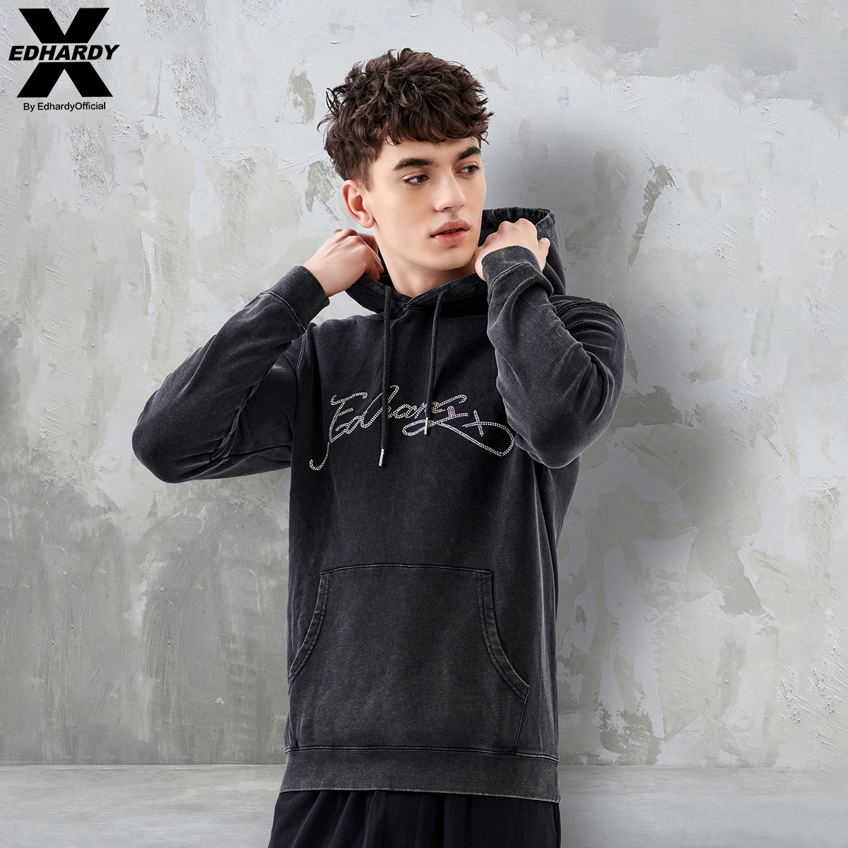 EdHardyX连帽卫衣潮牌个性男女
