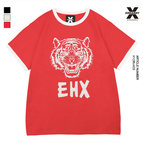 夏季短袖烫钻EdHardyX