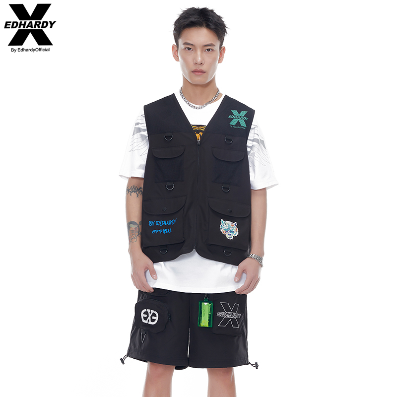EdHardyX马甲多口袋宽松