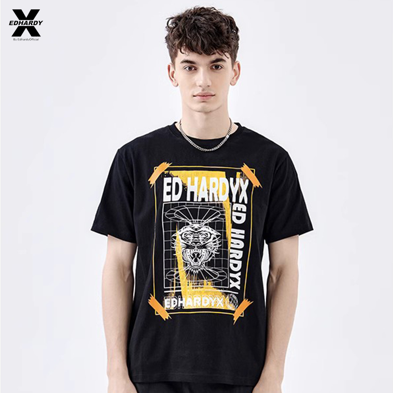 EdHardyX印花纯棉短袖T恤男女