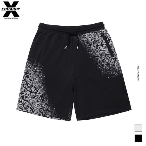 前片老花静奢简约短裤运动裤