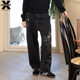 春季 休闲牛仔裤 长裤 EdHardyX秋冬泼墨双口袋潮范男女同款 裤 子