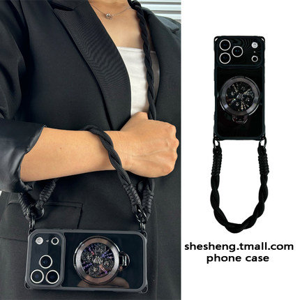 创意文字风生水起旋转支架适用oppo RENO14/13/12/11/10/9/8/7/6/5手机壳pro斜挎挂绳findx9手拎x8四角防摔软