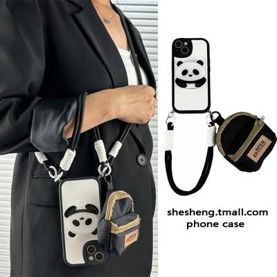 适用苹果iPhone何超莲同款熊猫壳