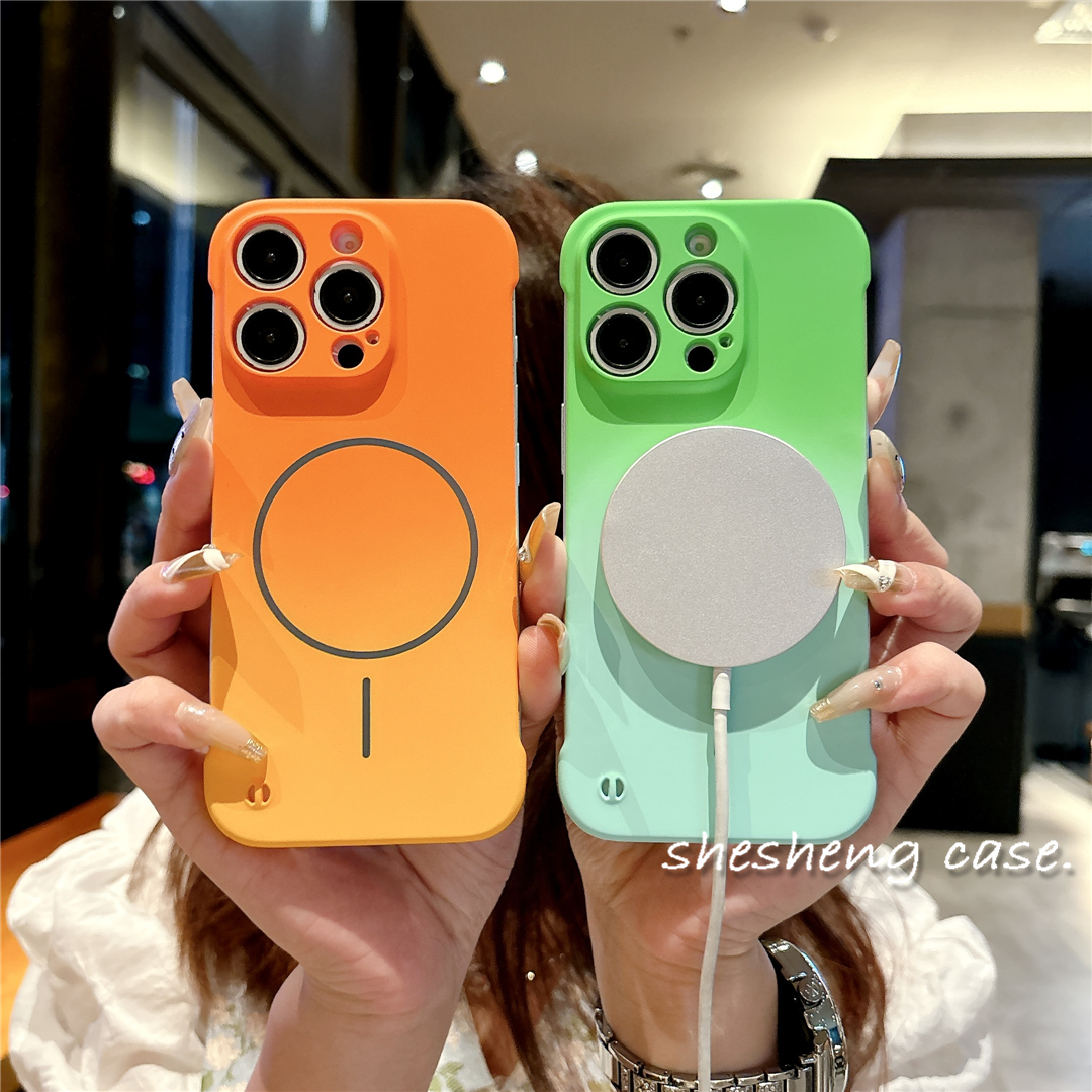 适用oppo磁吸渐变无边框手机壳