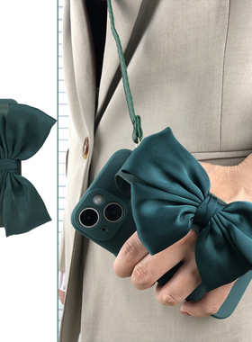墨绿色蝴蝶结腕带适用华为荣耀100/90/80/70/60/50手机壳pro新款se全包x50硅胶x40斜挎挂绳x30i软20s女30防摔