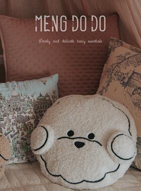 Mengdodo可爱刺绣羊羔绒热水袋毛绒套抱枕靠垫儿童房家居装饰摆件