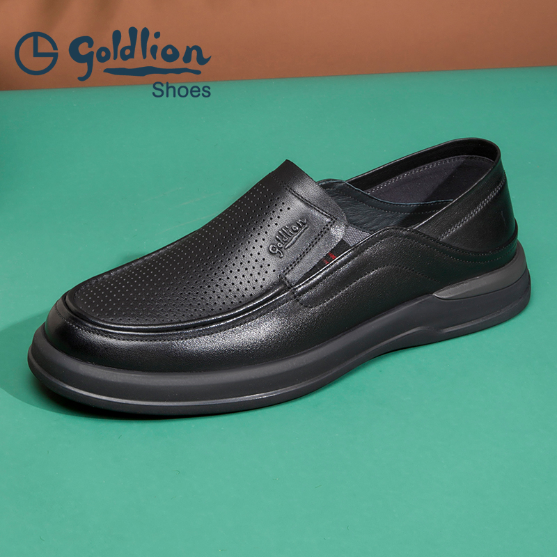 金利来男鞋商务休闲皮鞋套脚真皮