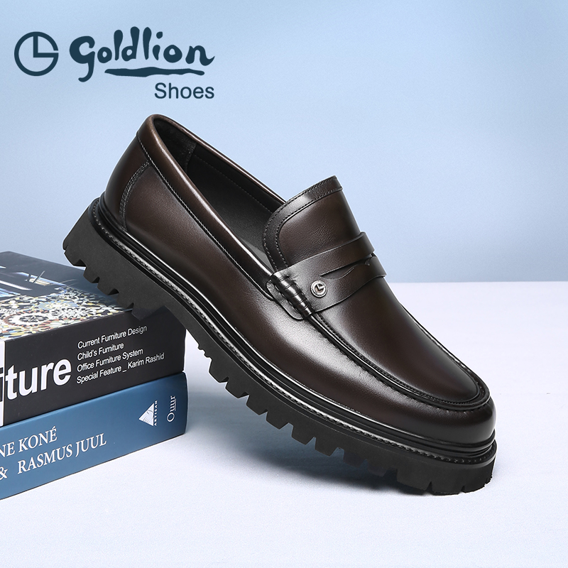 金利来休闲套脚百搭乐福鞋男皮鞋