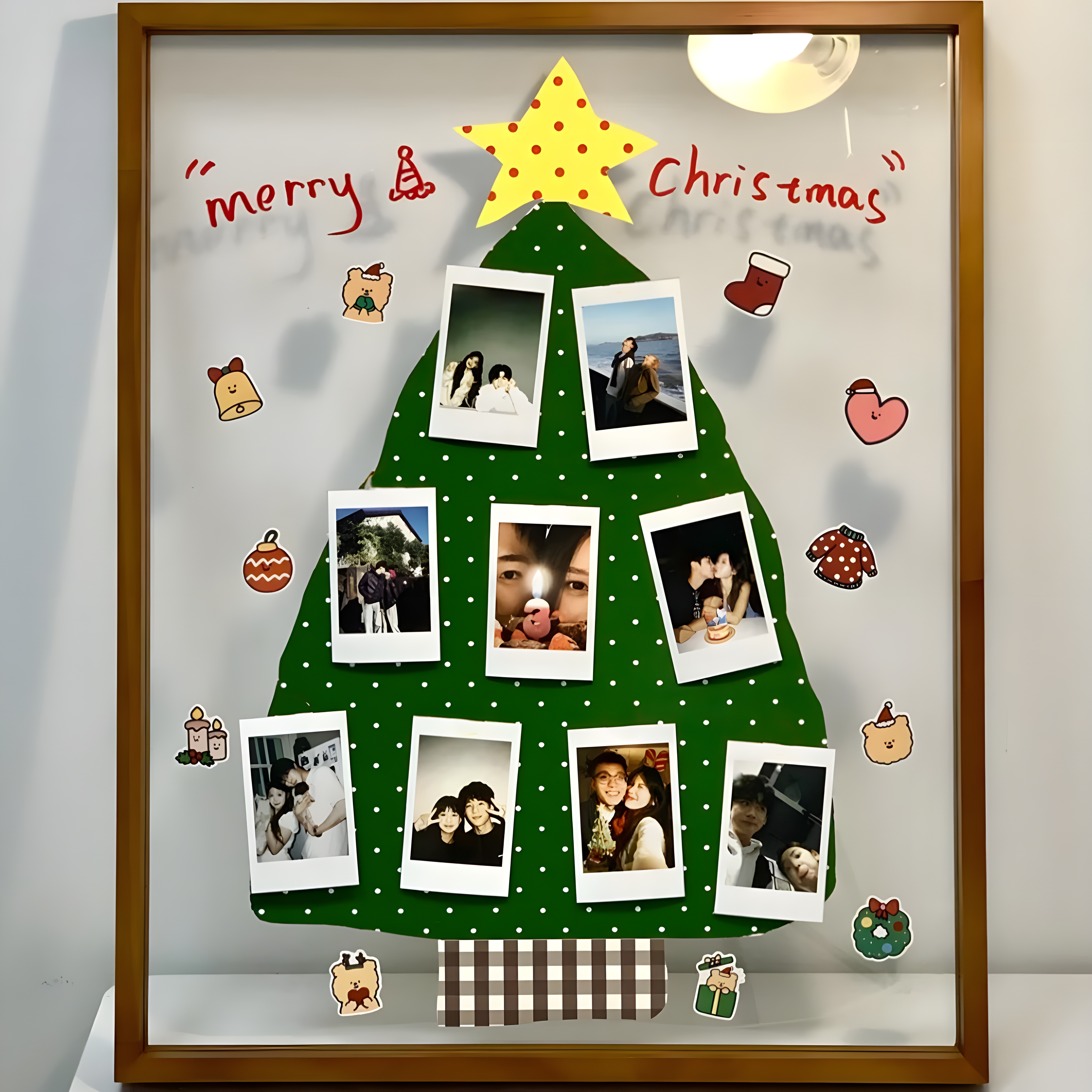 拍立得定制照片相框diy圣诞礼物圣诞树摆件生日送朋友氛围布置