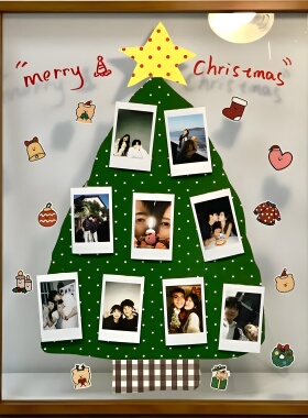 拍立得定制照片相框diy圣诞礼物圣诞树摆件生日送朋友氛围布置