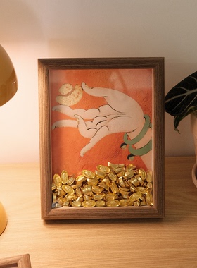 招财进宝佛手如意相框茶室书房家居摆件玄关乔迁开业装饰画礼物