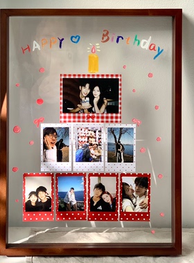 复古拍立得定制照片相框diy生日礼物情侣周年纪念送朋友礼物闺蜜