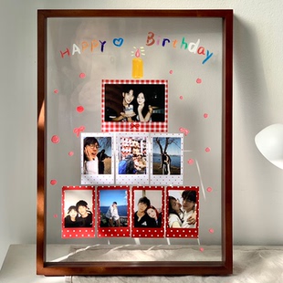 复古拍立得定制照片相框diy生日礼物情侣周年纪念送朋友礼物闺蜜