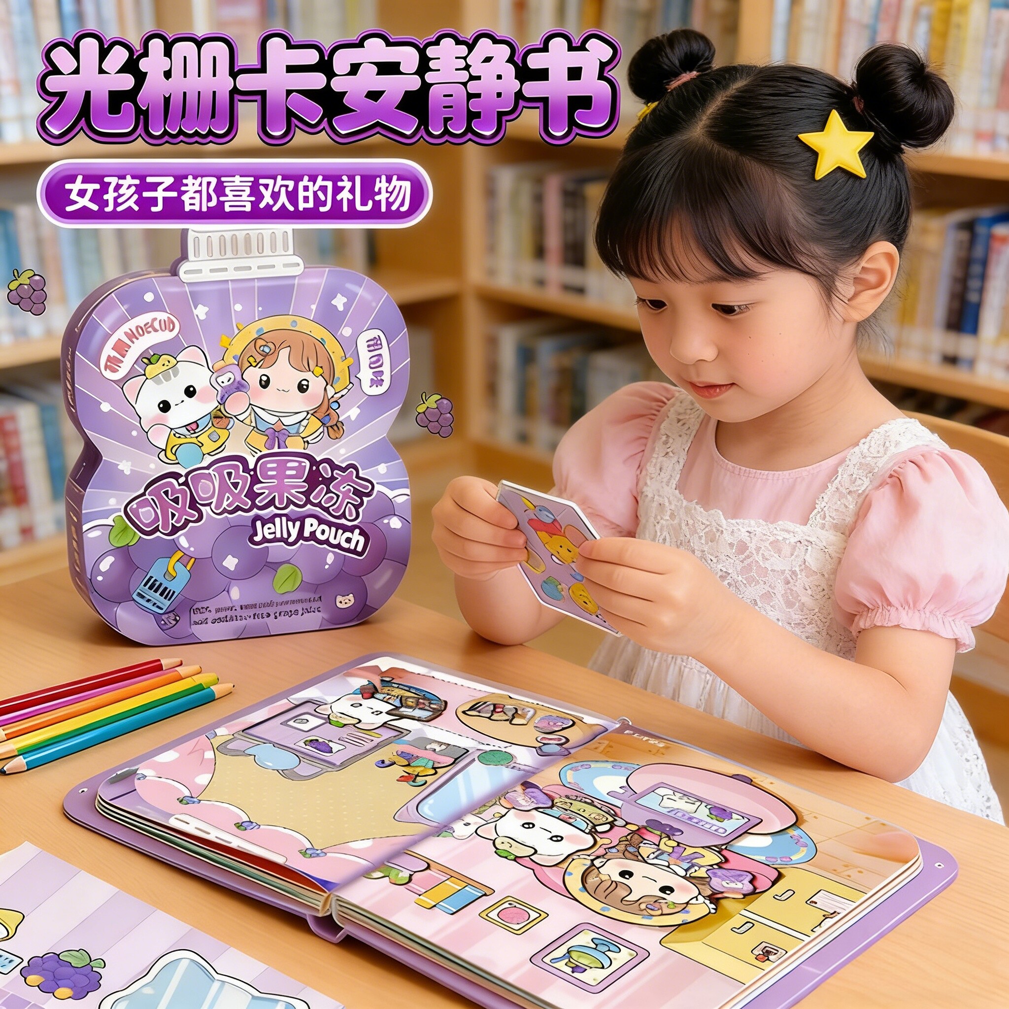 2026新款萌仔光栅卡果冻贴纸书图片