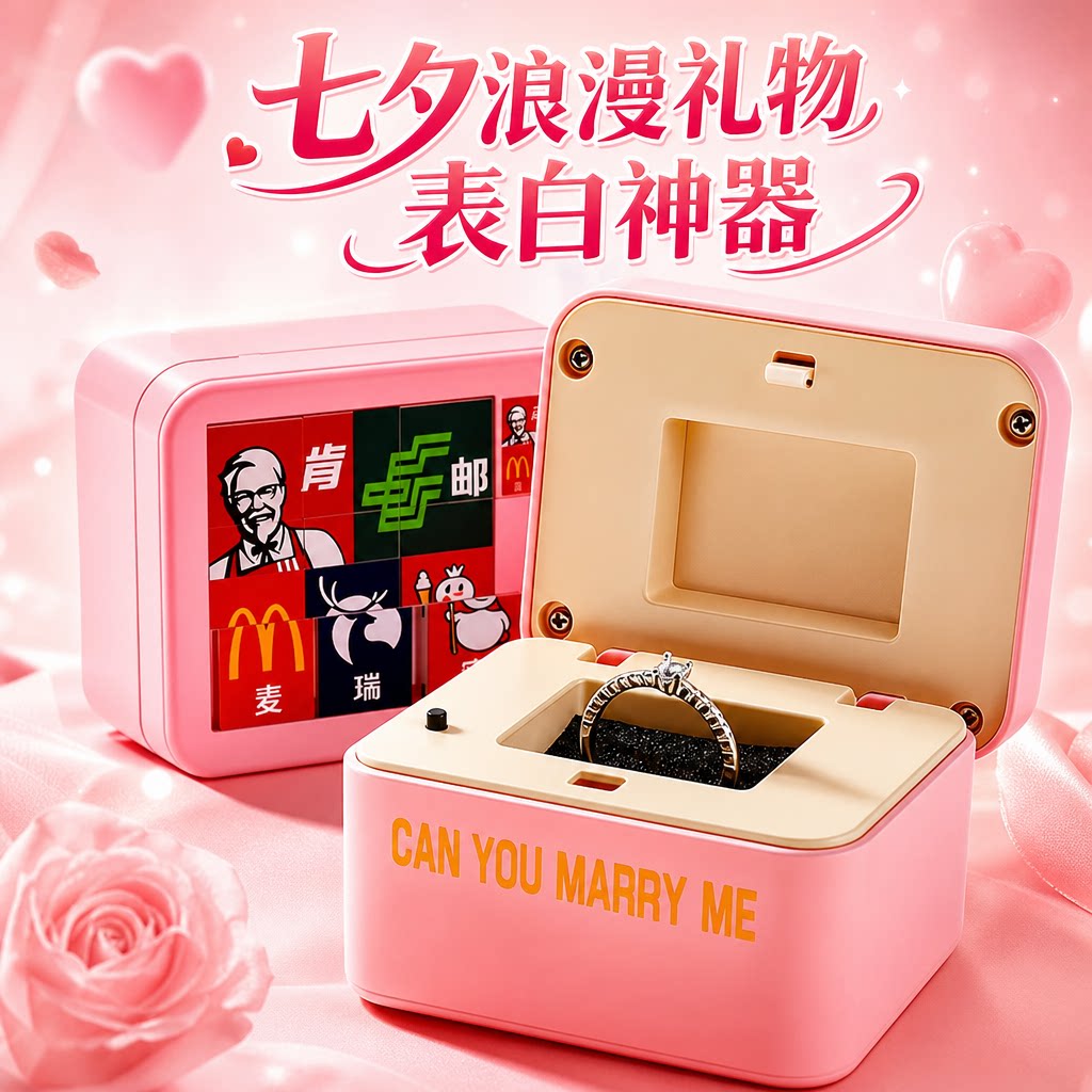 肯邮麦瑞蜜戒指盒创意华容道礼物图片