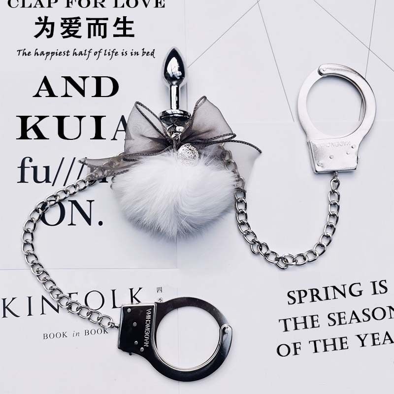 兔子铃铛尾巴缸塞套装女手铐一体成人女性开缸小玩具情趣屁股插件