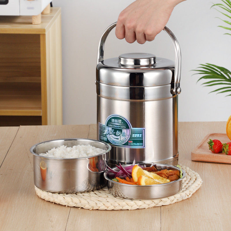 精艺发不锈钢双层真空提锅上班族带饭饭盒三层大容量保温桶便携装,餐饮具,饭盒/保温桶/保温提锅,淘宝优惠券,粉丝福利购,淘宝优惠卷