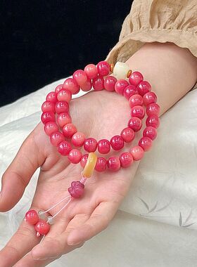 随身把玩减压养生天然乌梅子酱紫色菩提手串手持佛珠文玩男女手链