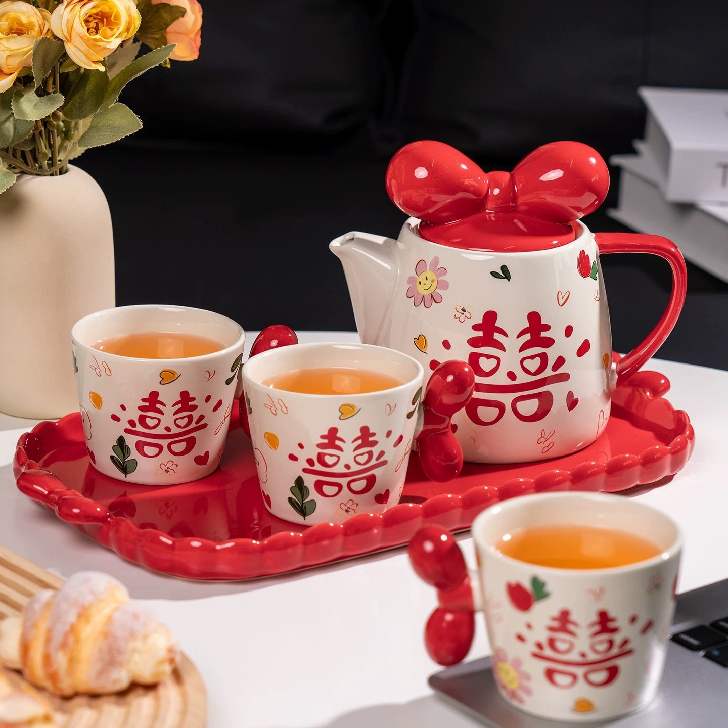 结婚礼物礼盒装新婚陪嫁送新人新娘闺蜜茶具陶瓷水具套装实用礼品,餐饮具,水具套装,淘宝优惠券,粉丝福利购,淘宝优惠卷