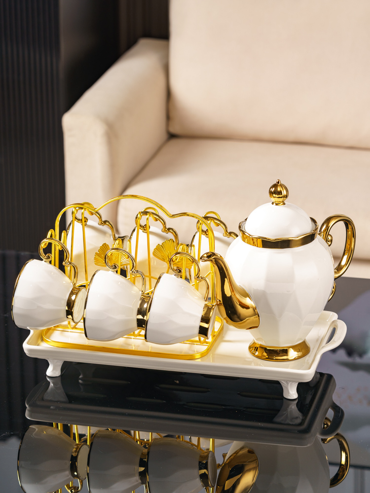 轻型豪华陶瓷水杯家集斯堪的纳维亚家庭客厅招待茶杯茶具水集大容